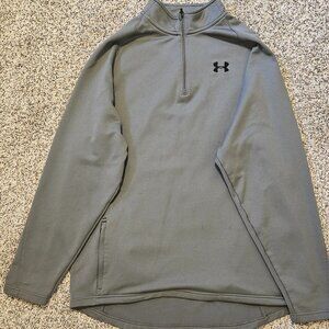 Under Armour Pull Over Men’s 1/4 Fitted Grey Zip pockets